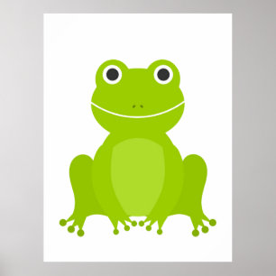 Affiche Grenouille verte mignonne