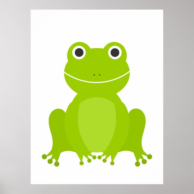 Affiche Grenouille verte mignonne (Devant)