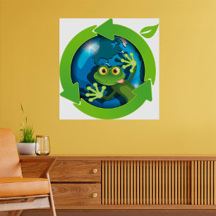 Affiche Grenouille verte Terre