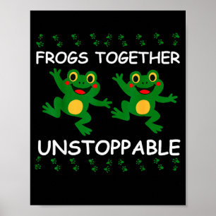 Affiche Grenouilles ensemble imparables amateurs d'animaux