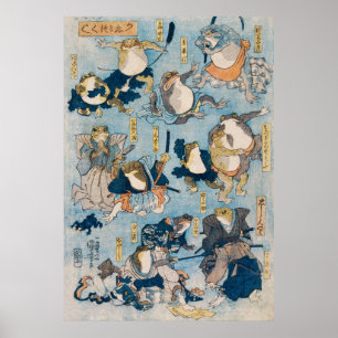 Affiche Grenouilles Kabuki