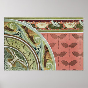 Affiche Grenouilles, libellules, poissons volants, cerfs-v