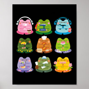 Affiche Grenouilles mignonnes