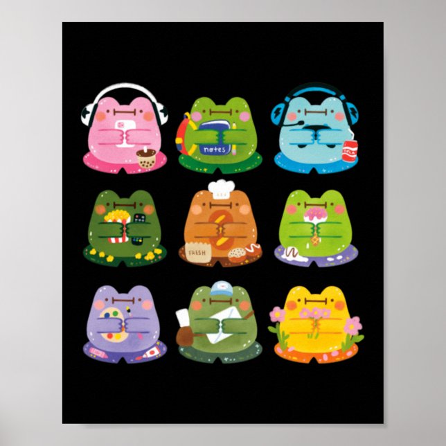 Affiche Grenouilles mignonnes (Devant)