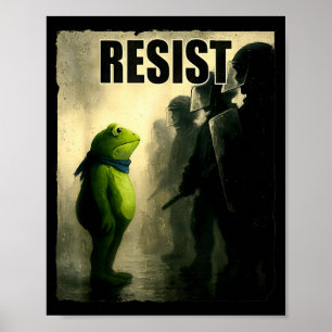 Affiche Grenouilles résistent Grenouille de protestation d