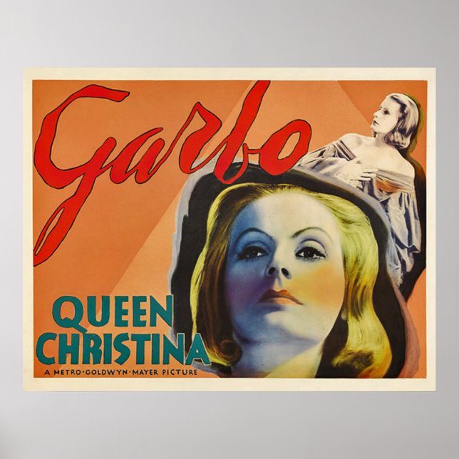 Affiche Greta Garbo~John Gilbert~Ian Keith~Queen Christina (Devant)