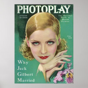 Affiche Greta Garbo Photoplay Magazine 1929