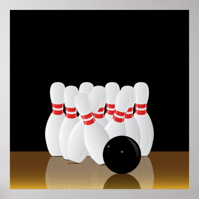 Affiche Grève de bowling à dix broches (Devant)