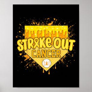 Affiche Grève de l'enfance Cancer Garçons de baseball Drip