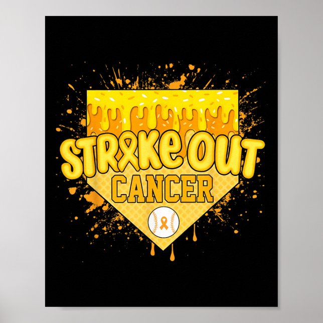 Affiche Grève de l'enfance Cancer Garçons de baseball Drip (Devant)
