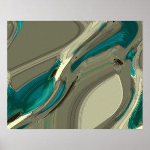 Affiche Grey and Blue Abstract