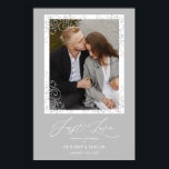 Affiche Grey Wedding Welcome Just Love Quote Photo<br><div class="desc">Grey Any Wedding Welcome Just Love Quote Photo Poster. IMPORTANT NOTICE: This design is part of a collection and has other coordinated elements that you can find in my store. Sometimes it can be difficult to aesthealign and texts or initials on the designs, if so tell me and I'll do...</div>