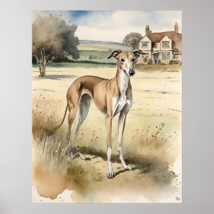 Affiche Greyhound - Art Chien Imprimer