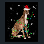 Affiche greyhound christmas light cute santa greyhound<br><div class="desc">greyhound christmas light cute santa greyhound</div>