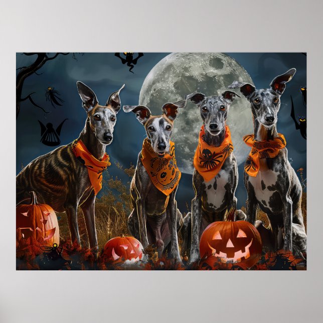 Affiche Greyhound Halloween Éffrayant (Devant)
