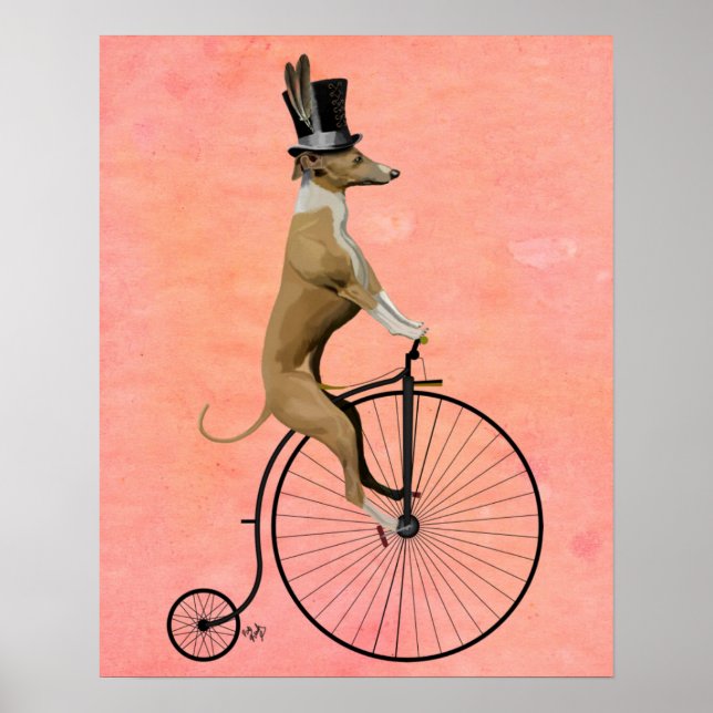 Affiche Greyhound sur Black Penny Farthing (Devant)