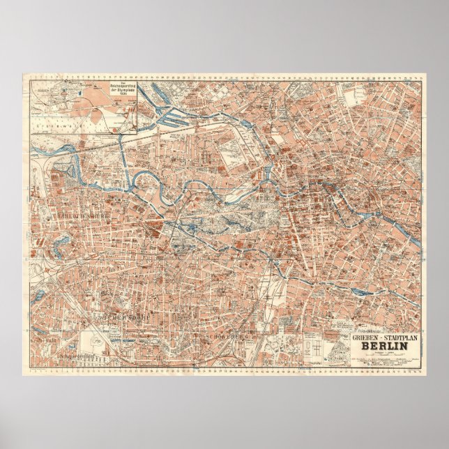 Affiche Grieben Berlin Stadtplan – Vintage German City Map (Devant)