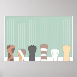 Affiche Griffes de chat mignonnes qui laissent des égratig