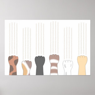 Affiche Griffes de chat mignonnes qui laissent des égratig