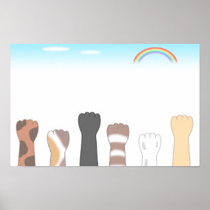 Affiche Griffes de chat mignonnes qui laissent des rayures