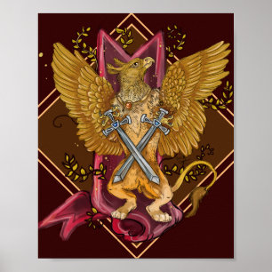 Affiche Griffin mystique avec épées