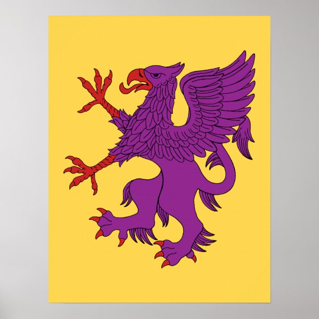 Affiche Griffin Rampant Purpure (Devant)