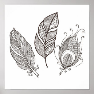 Affiche Griffonnage complexe 2 de plume