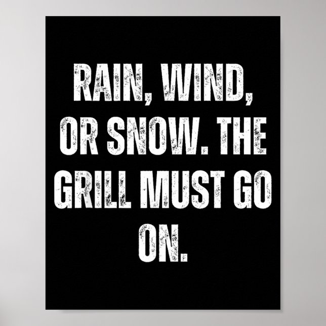 Affiche Gril drôle bbq patron viande fumée  (Devant)
