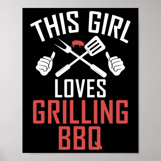 Affiche Grill Barbecue Cette Fille Aime Griller Barbecue F (Devant)
