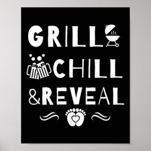 Affiche Grill Chill Et Révéler Nouveau Papa Genre Reveal P