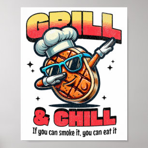 Affiche Grill Et Chill Bbq Dab Grillé Steak Food L