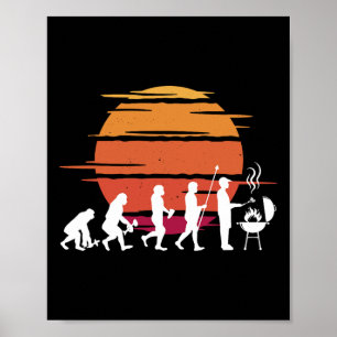 Affiche Grill Evolution Vintage Fête des Pères Grill Barbe