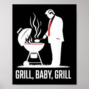 Affiche Grill par Grill drôle de silhouette de Trump 4 jui