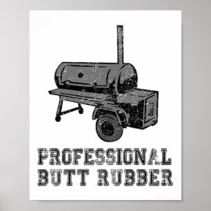 Affiche Grillades, Barbecue, Fumeur, Bouton professionnel 