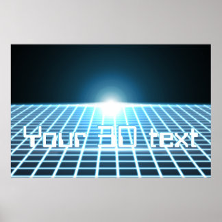 Affiche Grille 3D brillante avec texte personnalisable