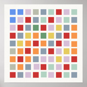 Affiche Grille couleur basée sur les règles, motif généré