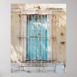 Affiche Grille de fenêtre en acier blanc