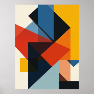 Affiche Grille Géométrique Abstraite d'Art Chaos Contrôlé