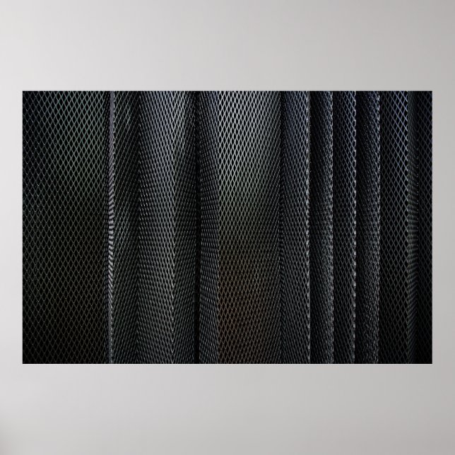 Affiche Grille métallique croisée en couches ondulées (Devant)