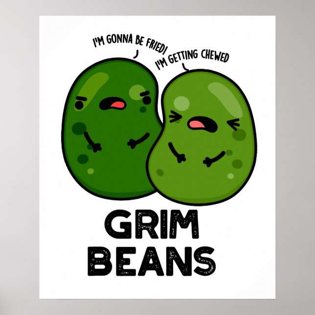 Affiche Grim Beans Drôles de jeux de mots sur les légumes  (Devant)