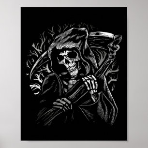 Affiche Grim Faucheuse Crâne Mort Scythe Mort Gothique Hor