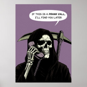 Affiche Grim Reaper appel à la file d'attente vous trouver