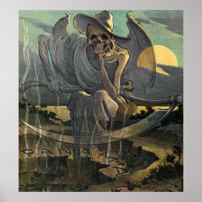 Affiche Grim Reaper attend avec Scythe (Devant)