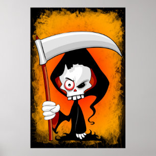 Affiche Grim Reaper Déplaisant Drôle Cartoon