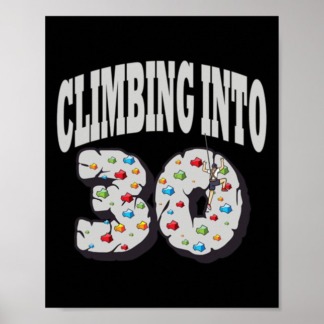 Affiche Grimpant dans un anniversaire d'escalade de 30 ans (Devant)