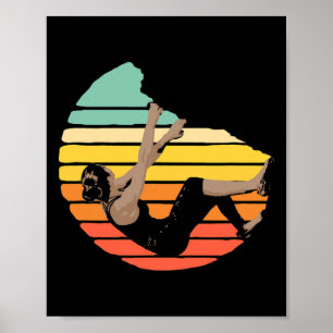Affiche Grimpe Comme Une Fille Grimpeur D'escalade Bloc
