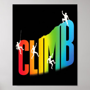 Affiche Grimpe - Grimpeur de roche vintage Montagne Nature