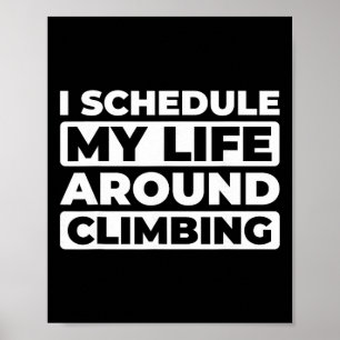 Affiche Grimpeur Bloc Escalade Montagnard Montagne Roche