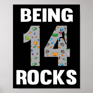 Affiche grimpeur de 14 ans anniversaire 14ème grimpeur Bei