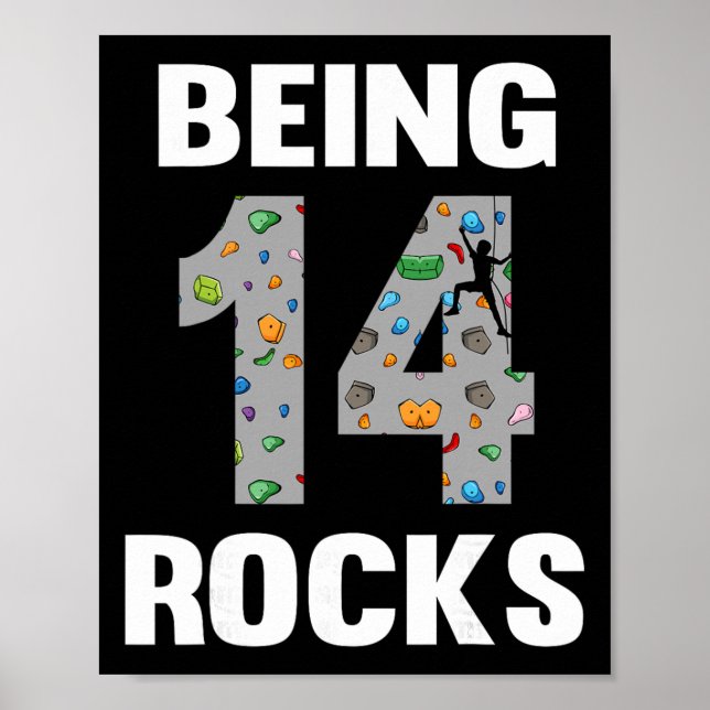 Affiche grimpeur de 14 ans anniversaire 14ème grimpeur Bei (Devant)